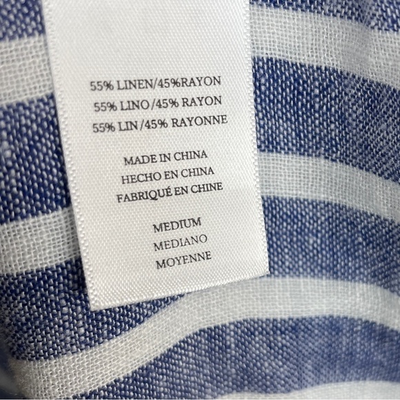 Rails Crystal Jasmine Parisian Blue Stripes Mini Dress Linen Boho - Picture 8 of 8